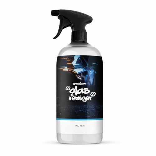 GrizzlyClean effektiv glasrengöring – fönsterglasrengöring för randfri glans – intensiv bilglasrengöring – universell glasrengöring för fönster, bilfönster och öppen spis glas