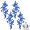 WEBEEDY 6 Paar Spitzen-Stickerei-Applikations-Patch Blau Bestickt Zum Aufnähen, Aufkleber, Nähen, Stickerei-Patch Kleidungszubehör Für DIY-Kleidung, Kleid, Braut, Hochzeitskleid