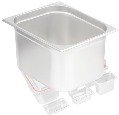 Mahlzeit Récipient GN 2/3 - Hauteur : 200 mm - En acier inoxydable - Récipient gastronorme - Récipient chauffant - Convient pour chauffe-plats, plats plats et bain maries