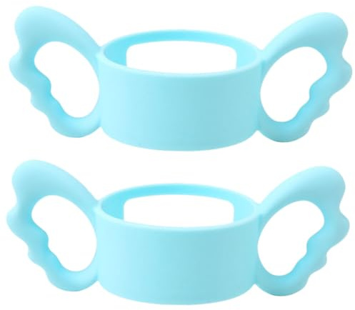 KOMBIUDA 2pcs Silicone Milk Bottle Handles for Newborns Wide Neck Grip Blue for -