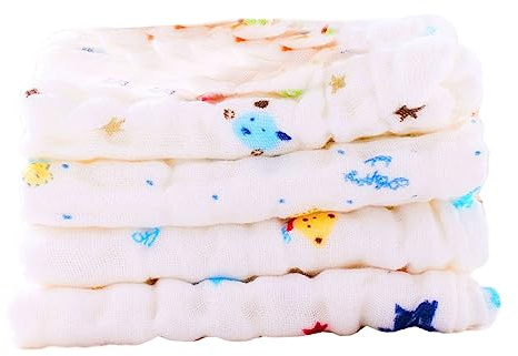 RORPOIR Toalla de Lactancia para Bebés de Algodón Puro 6 Capas, Absorbente y Práctica, Paquete de 4 Unidades, Adecuado para Salir Tu Ñiño Color Aleatorio