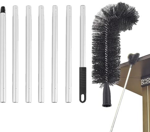 Pulitore per grondaie retrattile, pulitore per grondaie, estensibile, spazzola per grondaie, strumenti per la pulizia di grondaie a spazzola rigida per rimuovere polvere, foglie,