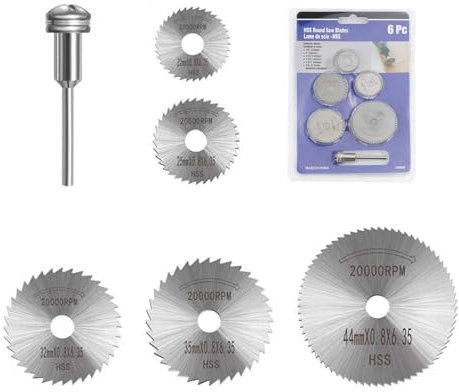 Dreamil Juego de 6 hojas de sierra circular, hoja de sierra circular, mini herramientas multifunción, alta velocidad para cortar madera, plástico y metal