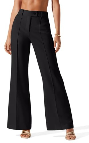 NIMIN Black Pants for Women Business Casual Flared Leg Work Dressy Trousers High Waisted Bootcut Office Slacks 2026 Fashion Outfits with Pockets Black Small