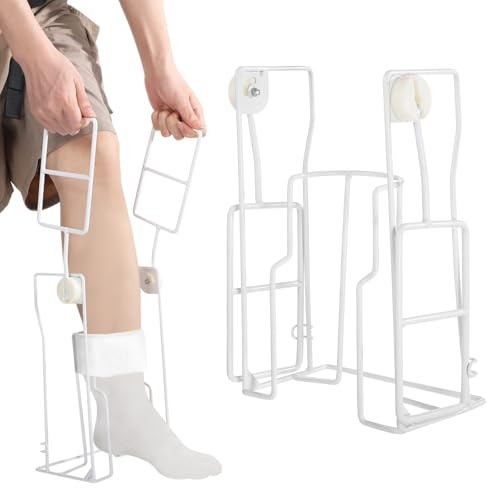 Aide à l'habillage adaptatif, dispositif d'aide au bas de chaussette, chaussette Donner avec poignée pliable, outil pour personnes âgées à mobilité réduite, facile à utiliser, convient aux mollets de
