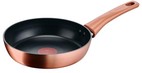 Lagostina Rosé, Padella Antiaderente Ø 20 cm, Rivestimento Titanium, Indicatore di Calore Thermo-Signal, Manico Rivettato, Compatibile con Induzione, Colore Oro Rosa