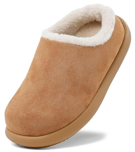 LACOFIA Zapatillas de Estar por Casa para Niños y Niñas Pantuflas Invierno Antideslizantes y Cómodas para Unisex Niños Marrón 37/38