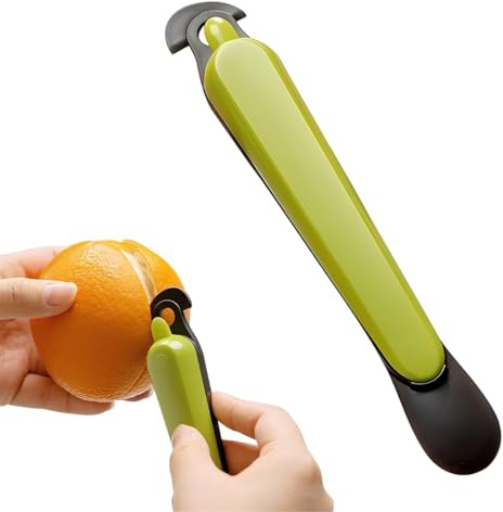 Quesuc 1 Pezzo Sbucciatore Per Arance 6-In-1 Pelapatate In Plastica Per Pompelmo, Limone, Lime E Per Aprire Pacchi Verde 18.5 Cm Di Lunghezz
