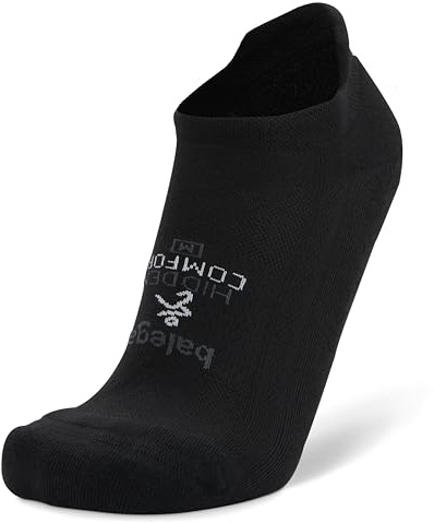 Balega Hidden Comfort Performance No Show Athletic Running Socks for Men and Women (1 Pair), Black, Medium