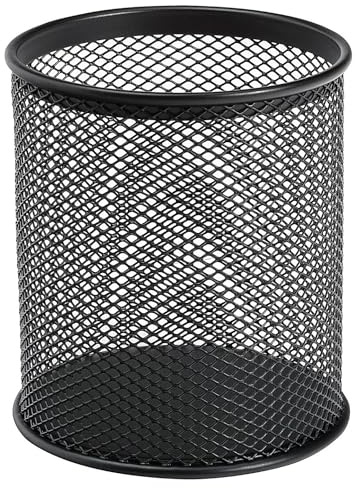 Q-Connect Pen Cup Metal Black (office Set) / Small Office Accessories/Type-Desktop/Kind-For Pens/Material-Metal/Dividers-N.a. / Colour-Black/Dimensions (mm)-90x100