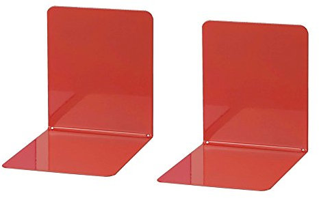 Wedo 1021102 14 x 12 x 14 cm Medium Bookend Set - Red (Pack of 2)