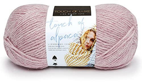 Lion Brand Yarn Company 674-104 Touch of Alpaca Yarn, Blush, Acrylic Blend, One Skein, pink