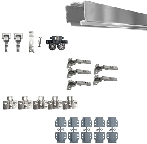 INDAUX KIT ferramenta SCORREVOLE x ANTA mobili, armadi, guardaroba PIEGHEVOLE con NUOVA OPZIONE SOFT 25kg (A Scatto, 2 Ante)