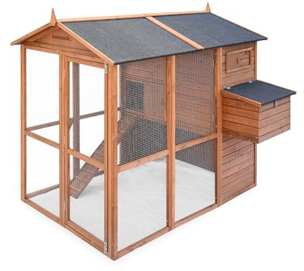 Alice's Garden - Pollaio in legno COTENTINE. Da 6 a 8 galline. Gabbia per galline con recinto