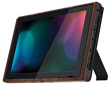 eXtremeRate Wood Grain DIY Housing Shell for Nintendo Switch Console, Soft Touch Replacement Faceplate Front Frame for Nintendo Switch Console with Volume Up Down Power Buttons - Console NOT Included