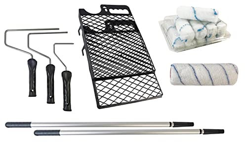 Profi Maler Set Farbroller Malerwalze Teleskopstange Steckbügel Farbgitter 20 TLG