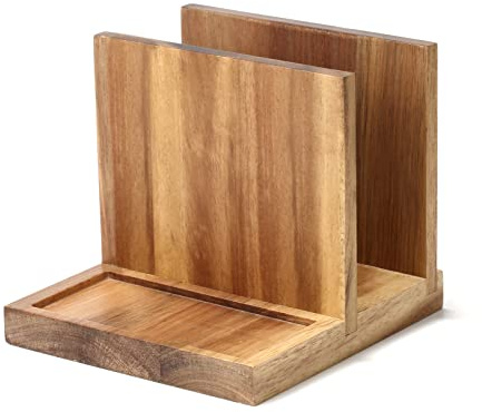 EVERBBKING Napkin salt pepper holder Wooden Napkin Holder for Salt and Pepper Shakers Caddy,Suitable for Kitchen, Restaurant, Bar, Office, Parties, Home Décor