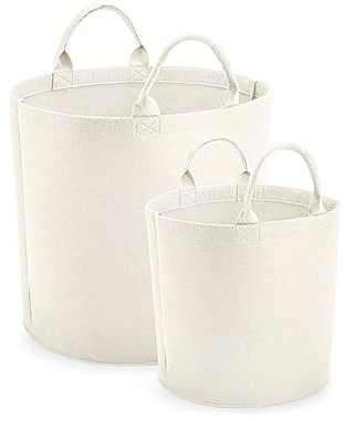 BagBase BG728 Felt Storage Trug - Stylish Organiser for Toys, Clothes & Home Essentials - Soft-Touch Polyester Felt - Medium - Soft White