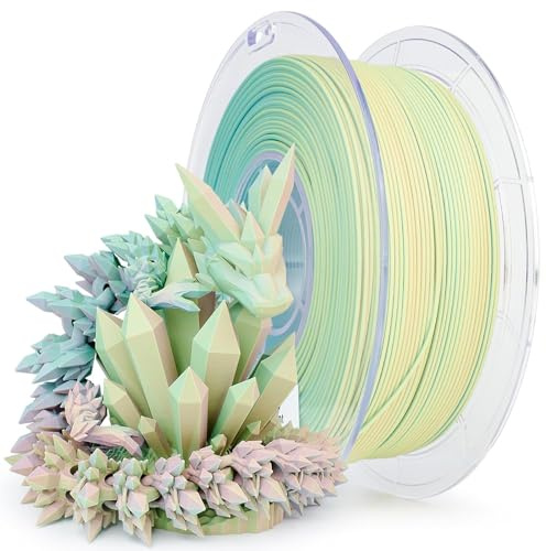 ZIRO Tricolor Matte 3D Printer Filament, Rainbow PLA Filament 1.75mm