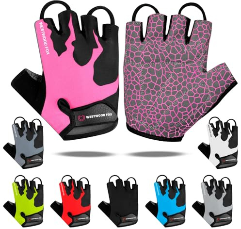 Guante de ciclimo medio dedo uniex empuñadura acolchada palma bicicleta verano montar MTB guante de bicicleta para hombre mujere antidelizante in dedo corto paeo en bicicleta de montaña deporte
