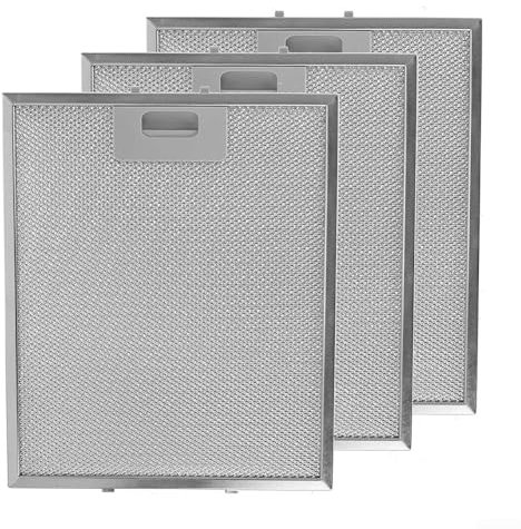 Lot de 3 filtres en maille d'aluminium pour hotte aspirante Argenté 300 x 250 mm