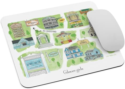 Gilmore Girls Stars Hollow Map Mousepad – Officially Licensed, 8.7 x 7.1 inches, Gift for TV Show Fans & Collectors, Office & Desk Accessory