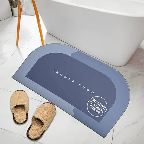 Tapis de bain à séchage rapide antidérapant, tapis absorbant en pierre diatomite et caoutchouc, flexible et facile à nettoyer, style moderne pour salle de bain - Tapis absorbant pour douche