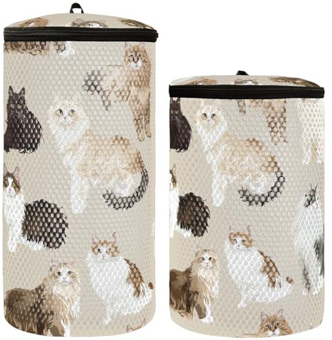 Divertente Norvegese Personalizzato Gatti Beige Scarpa Sacchetto di Lavaggio Sneaker Sacchetto di Lavaggio 2 pz Scarpa Mesh Lavatrice Sacchetto di Pulizia Scarpe, divertente Norvegese Personalizzato