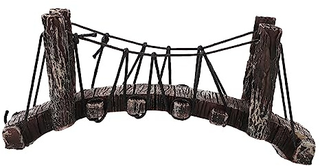 TOYANDONA Pont De Jungle en Résine pour Aquarium Décoration Naturelle Poissons Crevettes Tortues Accessoire Eau Douce Et Eau De Mer 4.92X2.56X1.38In