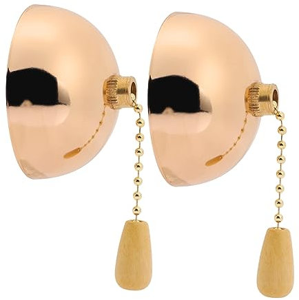 LIFKOME 2 pièces Chaîne de Traction pour Lampe et Ventilateur de Plafond Dorée Murale Accessoire Pratique pour Éclairage et Décoration