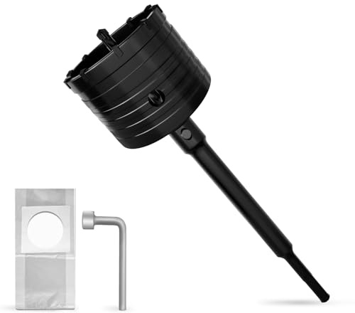 METOTY 80 mm SDS Plus Drill Bit Hollow Hole Saw Can Drill Bit with SDS Plus Adapter 220 mm Drill Bit Socket for Masonry, Brick, Concrete, Cement, Stone