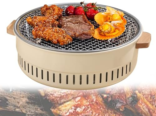 Minigrill Med Kolgrill, Bärbar Utomhusgrill, 31 Cm Non-stick-grill, Multifunktionell Campinggrill, Liten Familjefestgrill (Split type (with baking pan))