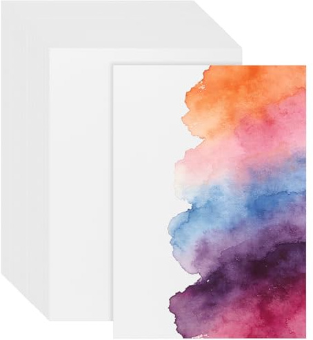 JAPCHET 100 Sheets A4 Watercolour Paper, 11.7 x 8.3 Inch White Watercolor Paper 300gsm for Drawing Painting, 29.7 x 21cm