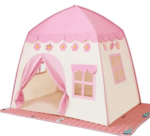 Tienda de Campaña Tienda de campaña portátil for niños, casa Juegos Plegable, decoración for habitación Infantil Grande(Pink)