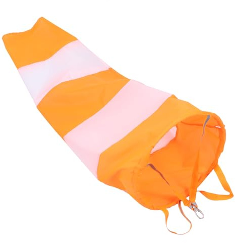 TOYANDONA Bolsa para Medir la Dirección del Viento Naranja, Manga de Viento Fluorescente de 1 Metro para Exteriores, Resistente y Ligera, Bandera Decorativa para Jardín y Aeropuerto