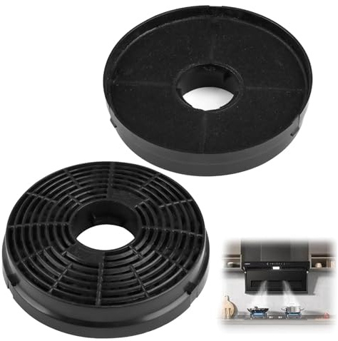 Lamona Cooker Hood Filters, 2 Pack Carbon Filter Extractor Fan Filters, Recirculating Hood Filter Replacement, Black Colour Design for Kitchen Odour Control
