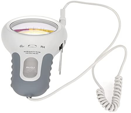 Yanmis Probador de Medidor de PH y Cl de Agua, Kit de Sal para Piscina, Probador de Salinidad Digital para Piscina, Agua Salada, de Mar, Acuario, Pantalla Grande con Resultado de