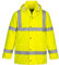 Portwest S460 Men's Winter Traffic Jacket Hi Vis Hooded Work Coat Reflective Fully Lined Zip Safety Utility Waterproof Reflective Workwear Yellow, Small