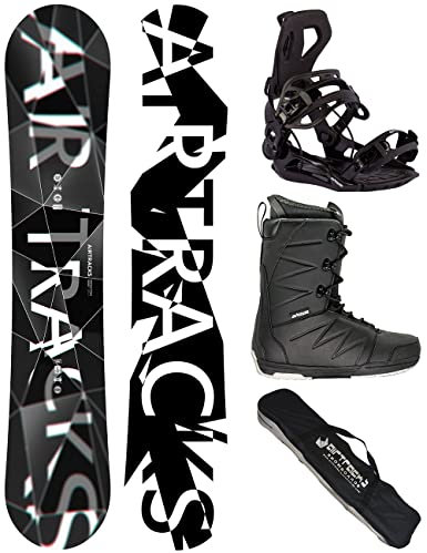 Airtracks Snowboard Set - Wide Board Refractions Game 159 - Softbindung Master - Softboots Star Black 45 - SB Bag