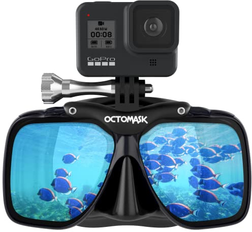 OCTOMASK Scuba Mask with GoPro Mount for Diving and Snorkeling, Black