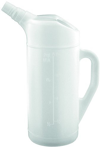 BLUREA Ölkanne aus Polyethylen 2 Liter, Milliliter-Skala, bruchsicher, Öl, Säure und Kraftstoff beständig, für Motoröl Kühlflüssigkeit, Zubehör für Werkstatt und Garage