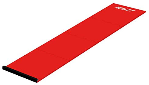 BULLET-Darts Dartteppich mit Abwurflinie - Turniermaße 237 x 60 cm - Rutschfester Teppich - Puzzle Dartmatte mit Oche - Aus Eva-Kunststoff zum Schutz des Fußbodens - Rot