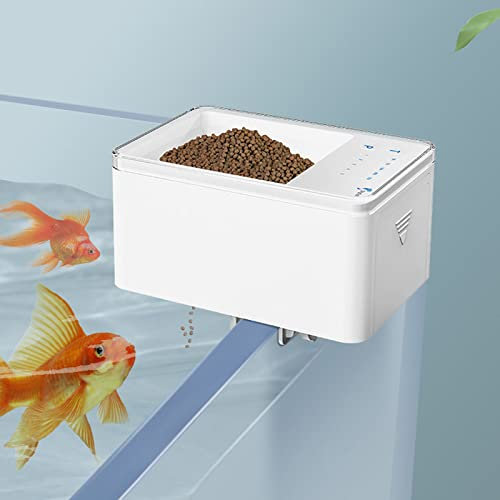 FGYZYP Mini alimentador automático de peces de 70 ml, temporizador inteligente automático, comedero pequeño para peces, dispensador de alimentos para peces, tortugas y acuarios, color blanco