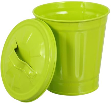 POPETPOP Mini Poubelle De Bureau Avec Couvercle Conteneur À Déchets Créatif Pour Table Petit Bac De Déchets Pour Bureau Cuisine Pot De Fleurs 11.00 X 9.00 X 9.00 cm