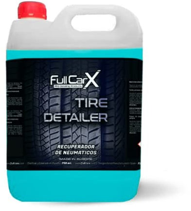 AutoFullCar - Renovador de Neumáticos FullCarX - Uso Profesional 5 litros - Renueva, Recupera, hidrata y dá Brillo a Plásticos, Neumáticos y Gomas - Limpieza de Coche - Car Detailing