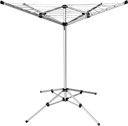 Marco Paul freistehende Wäschespinne – 50 Meter Wäscheleine, robuster Wäscheständer, faltbar, tragbar und freistehend, 4-armig, Wäschespinne für drinnen, draußen, Camping, Wohnwagen