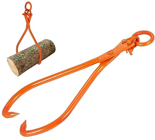 VEVOR Pinzas para Arrastrar Troncos 812,8 mm Pinzas de Elevación para Troncos Ganchos 2 Garras Capacidad de Carga de 700kg Pinzas para Levantar Troncos de Acero para Manipulación, Arrastre, Transporte