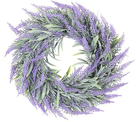 Corona De Lavanda, Coronas De Granja Artificiales De Simulación De 28 Cm, Puerta, Pared, Ventana, Flor Colgante, Corona De Hojas Verdes para Decoración De Bodas, Accesorios De Tiro