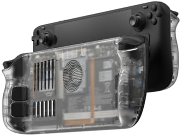 Hzxkqmil Ersättnings Bakplatta Skal för Steam Deck/Steam Deck OLED-konsol | Bakre Hölje Täckplatta med Ventiler Anpassad Panel Tillbehör för Steam Deck/Steam Deck OLED Spelkonsol,Transparent