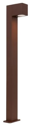 Qazqa - Industrie I Vintage I Industrie I Vintage I Steh-Außenleuchte I Sockelleuchte Rostbraun 80 cm IP44 - Baleno I Außenbeleuchtung - Aluminium Länglich - LED geeignet GU10